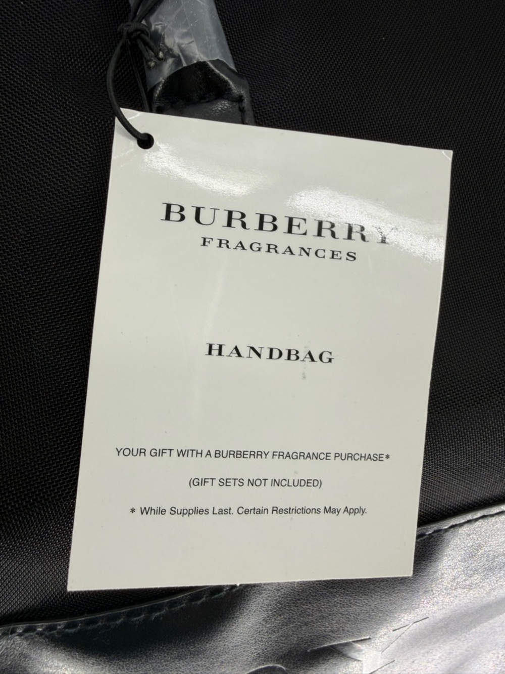 New Burberry Fragrance Mesh Nylon Black Large Handbag - Picture 7 of 7